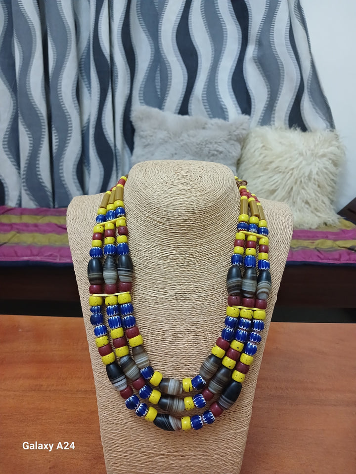 Breast Level Trade bead necklace for women.